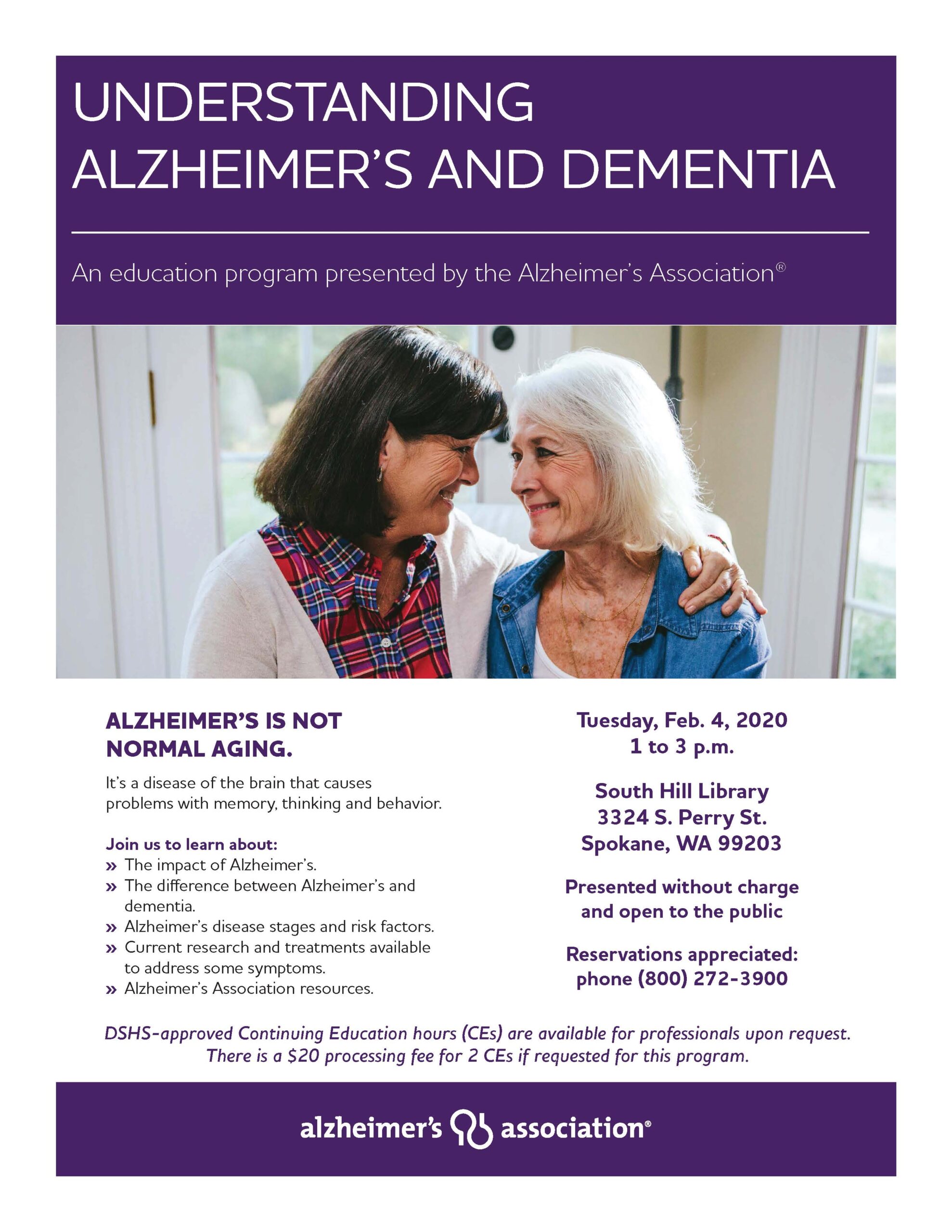 Understanding Alzheimer's and Dementia Presentation Spokane